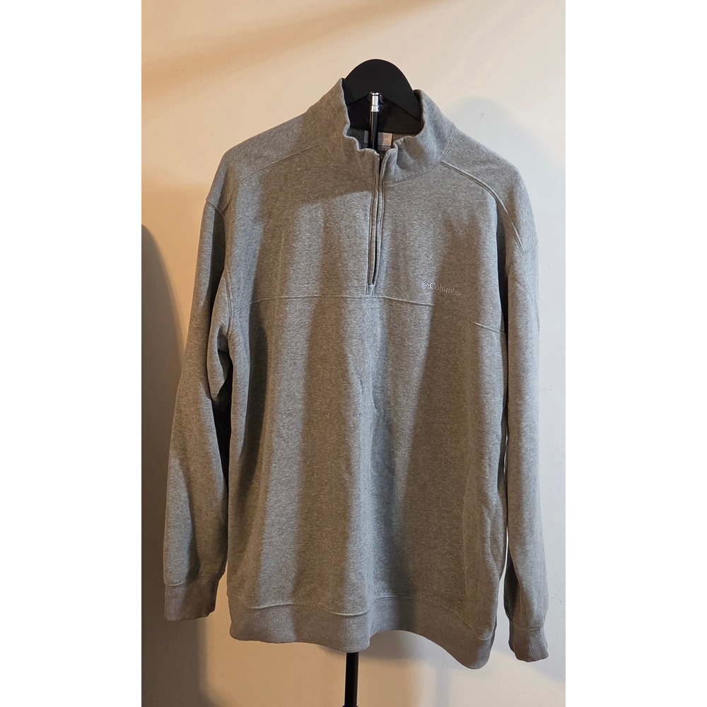Columbia Quarter Zip Pullover Mens Size XL Gray